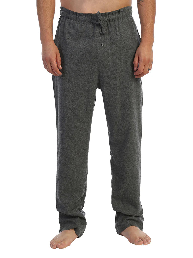 PJ-92 Men's Yarn Dye Brushed Flannel Pajama Pants, Elastic Waist