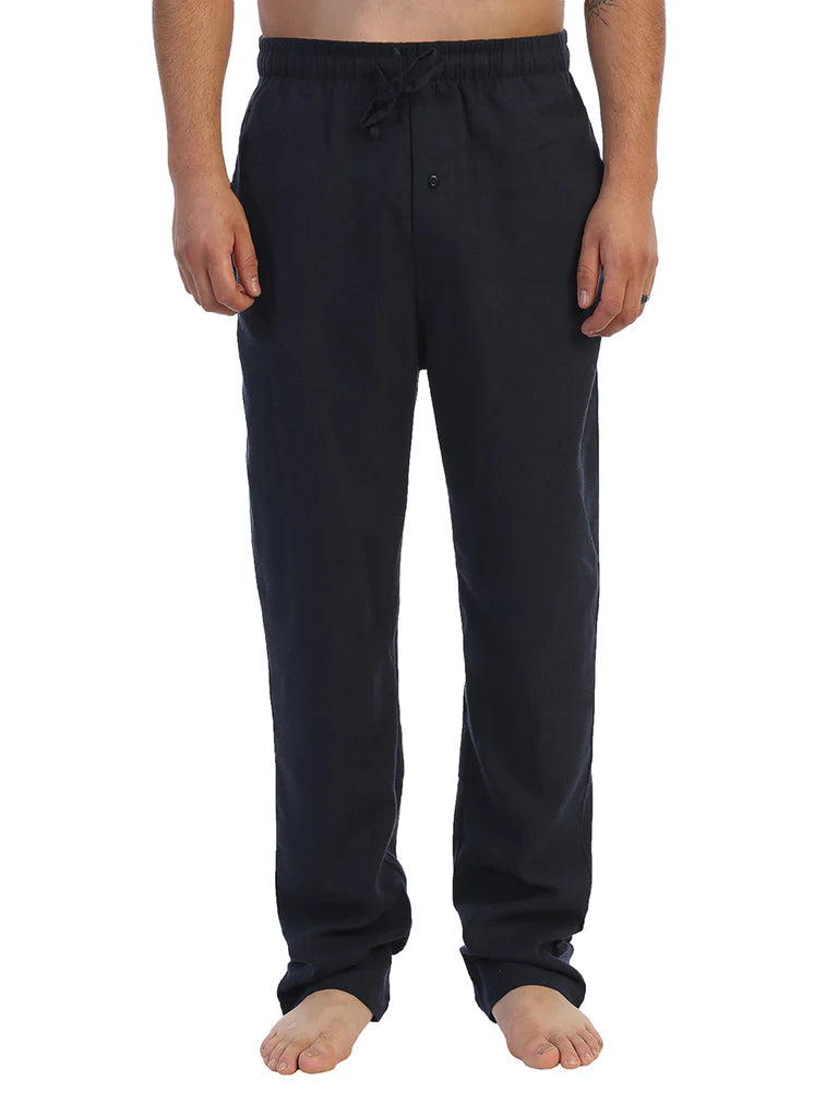 PJ-92 Men's Yarn Dye Brushed Flannel Pajama Pants, Elastic Waist