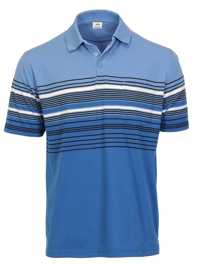 PS-931 Men's Striped Polo Shirt Part-B