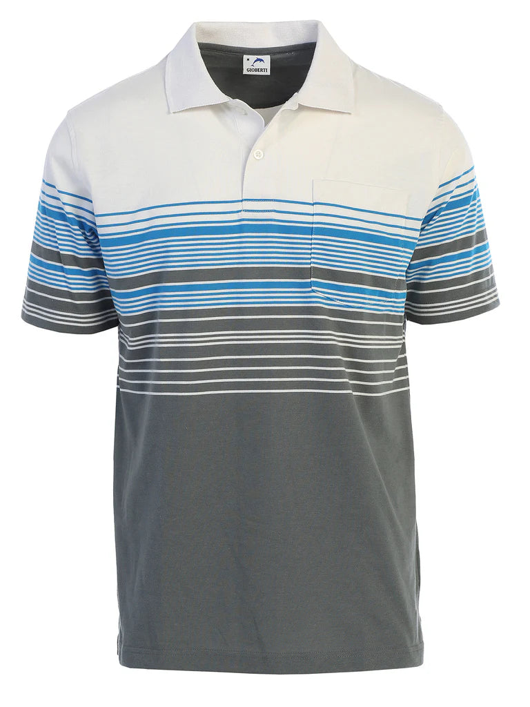 PS-931 Men's Striped Polo Shirt Part-B