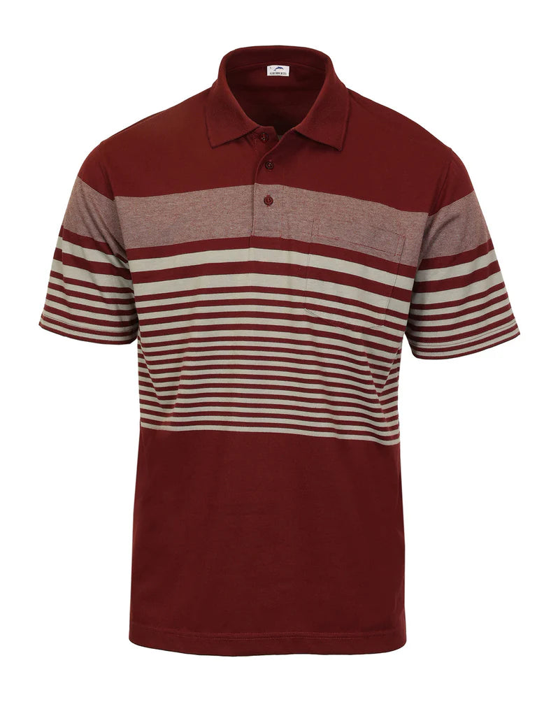 PS-947 Men's Multi-Striped Polo Shirt