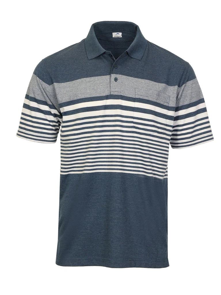 PS-947 Men's Multi-Striped Polo Shirt
