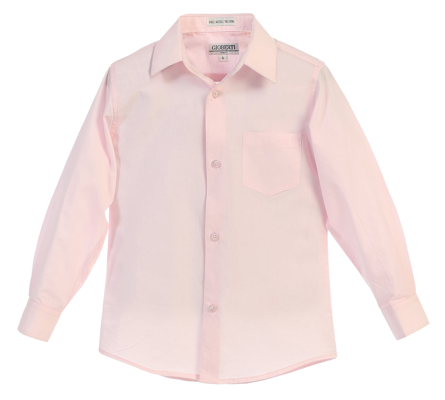 DS-85 Boys Long Sleeve Solid Dress Shirt IN 7 COLORS (BANANA-CORAL-D GRAY-IVORY-MINT-PINK-RED) SIZE 2-18