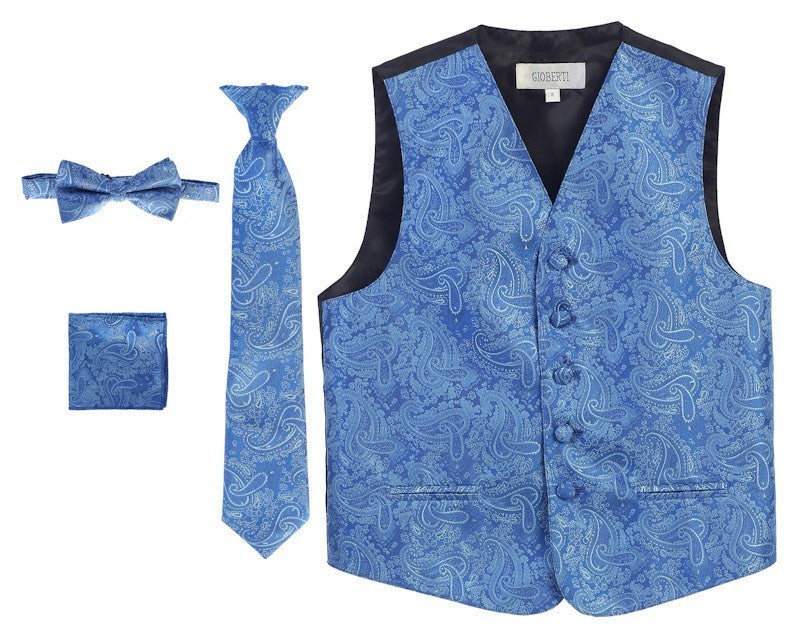 VSM-96p MEN'S 4PC FORMAL SATIN PAISLEY VEST SET PART-B