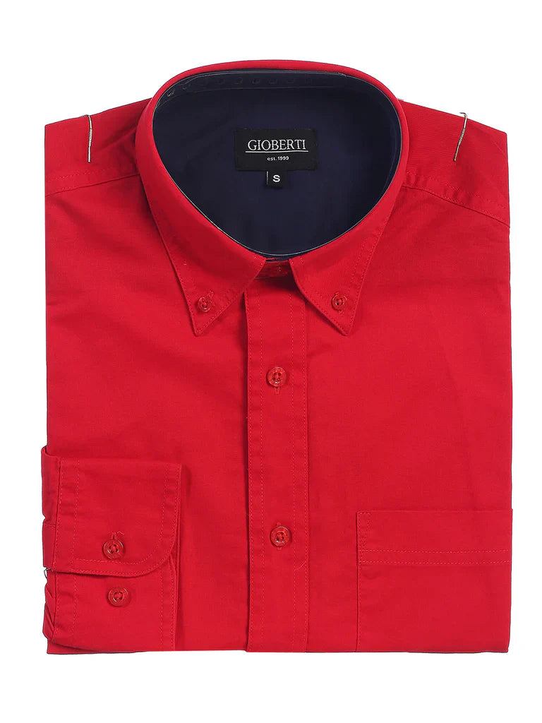 MEN'S TWILL SHIRT W/ CONTRAST COLLAR