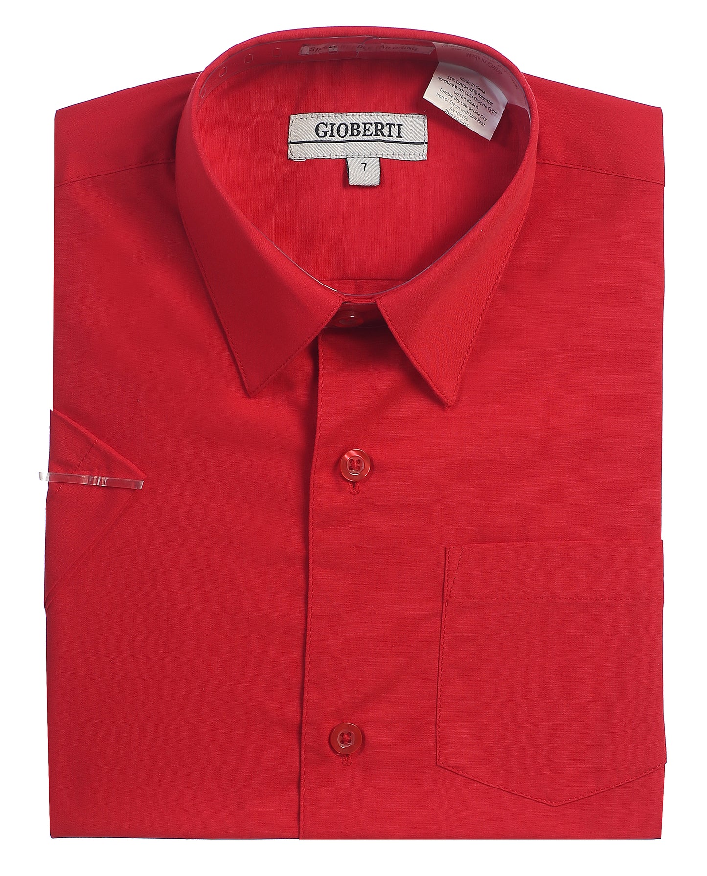 DS-85S Boy's Short Sleeve Solid Dress Shirt IN 7 CLORS (R BLUE-CORAL-PINK-TEAL GREEN-PURPLE-RED-TURQ) SIZE 4-18) SIZE 4-18