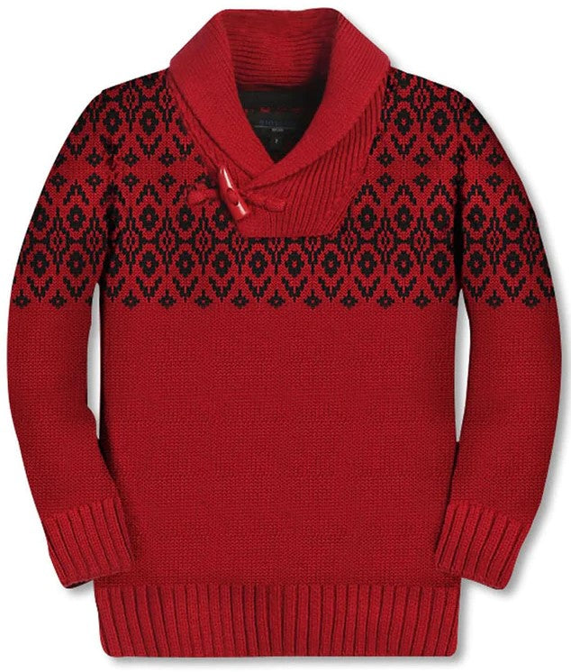 SW-893 CARDIGAN SHAWL COLLAR KNITTED SWEATER - 5 COLORS - SIZE 2-18