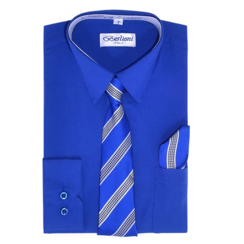 BOYS SOLID DRESSED FORMAL SHIRT