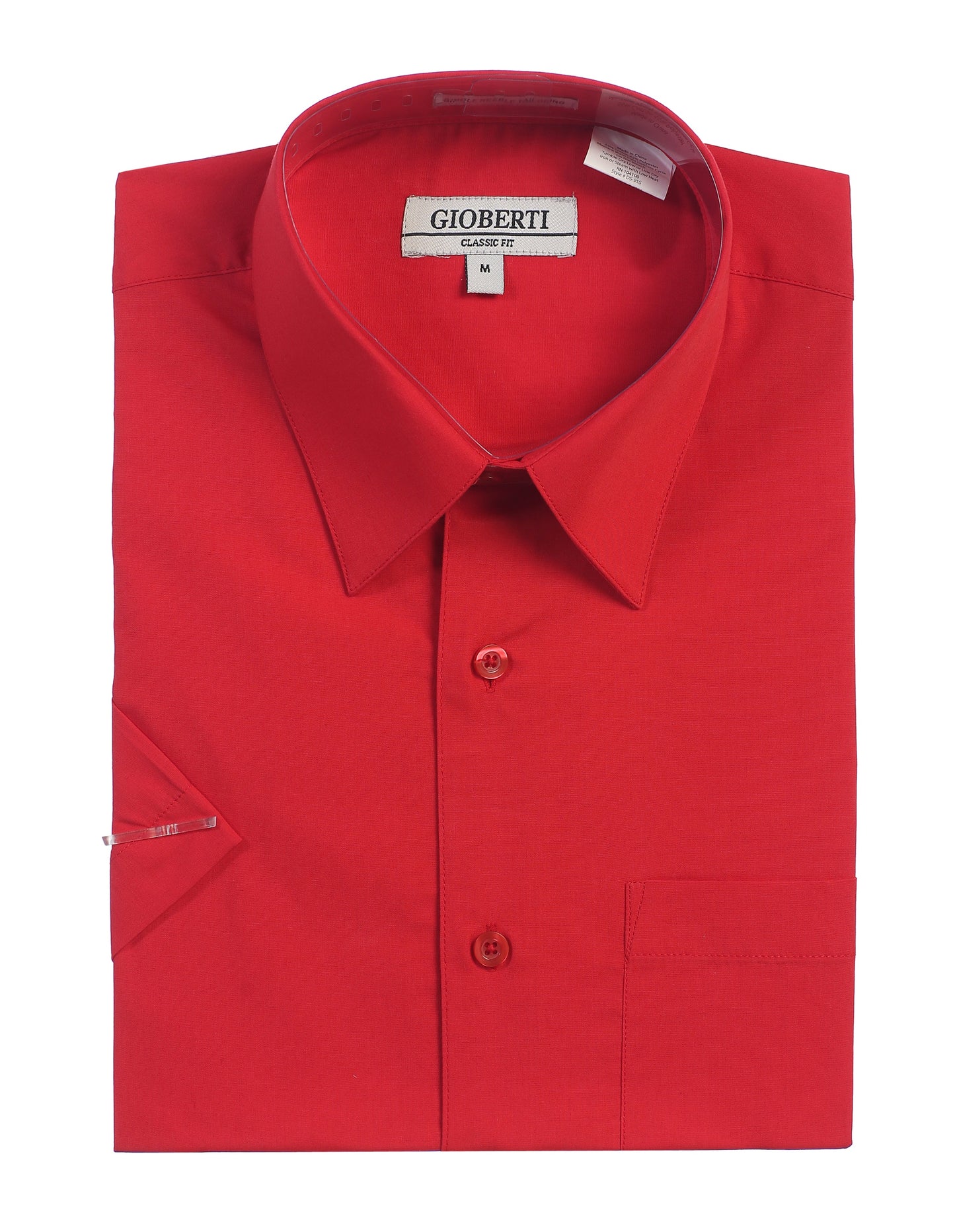Men's Short Sleeve Solid Dress Shirt