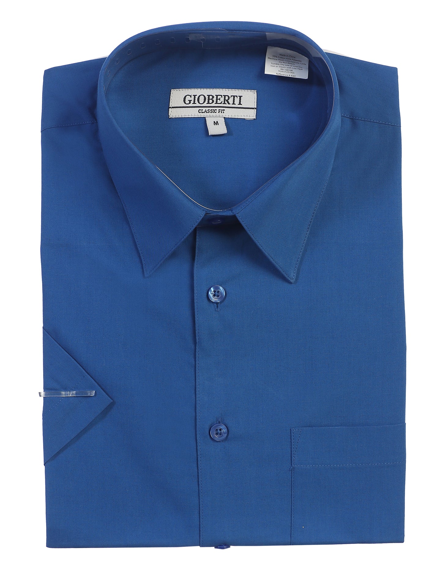 Men's Short Sleeve Solid Dress Shirt