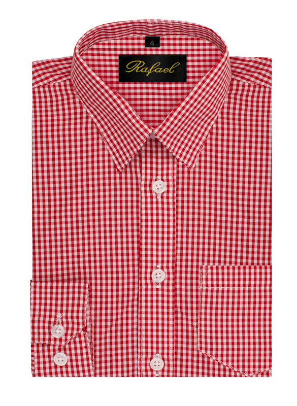 S701 BOYS CHECKERED FORMAL DRESS SHIRT IN 5 COLORS SIZE 2-20