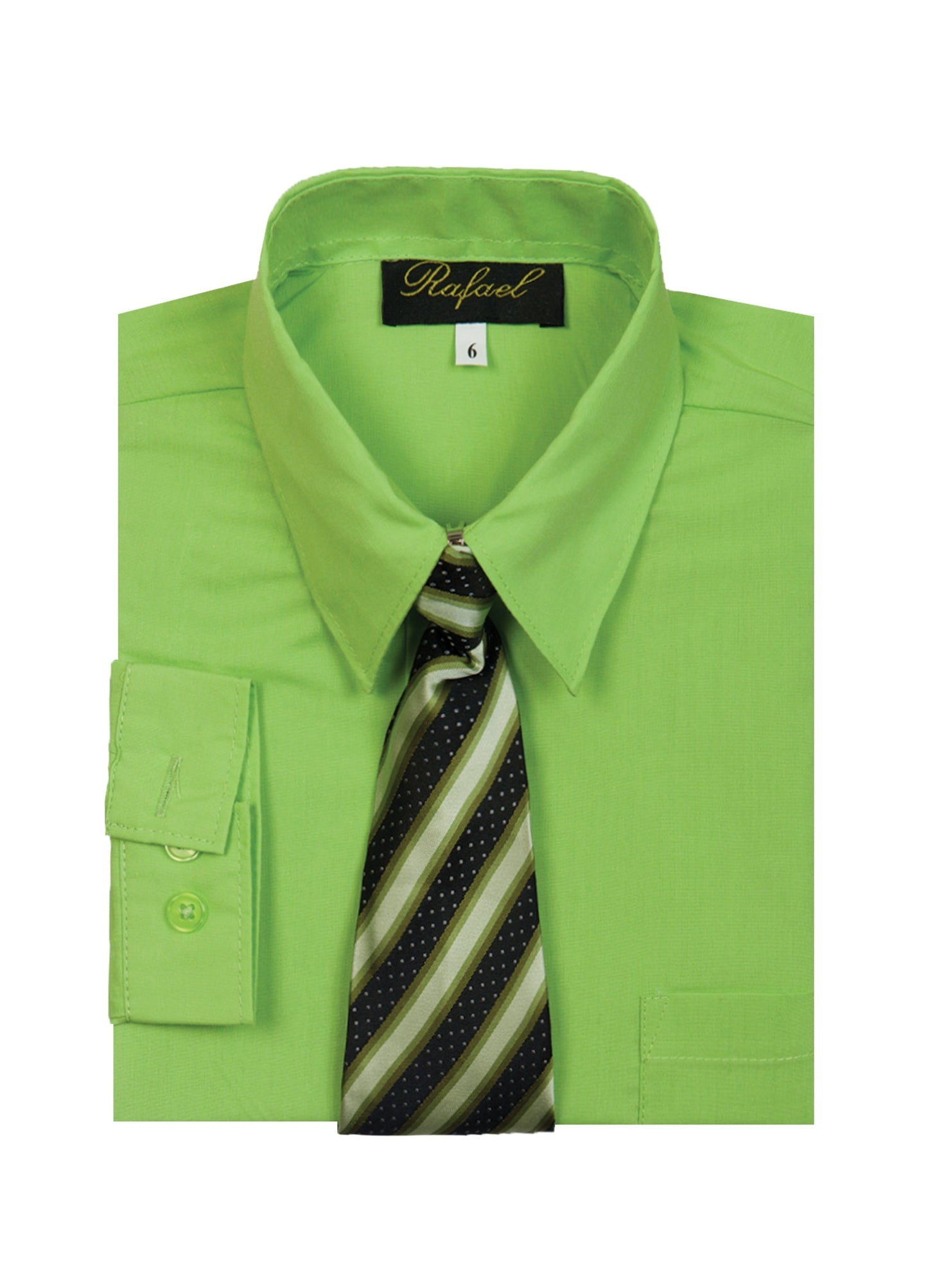 S-858 Boys formal dress shirt with striped tie IN 6 COLORS (PUMKIN-PURPL-TURQ-VIVID BLUE-LIME-CRYSTAL BLUE) SIZE 2-20