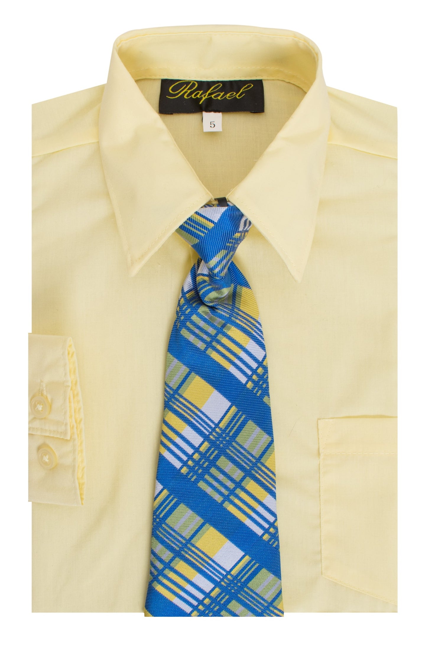 S-858 Boys formal dress shirt with striped tie IN 6 COLORS (BURGUNDY-LIGHT AQUA-SALMON-OLIVE-LIGHT YELLOW-ROYAL BLUE) SIZE 2-20
