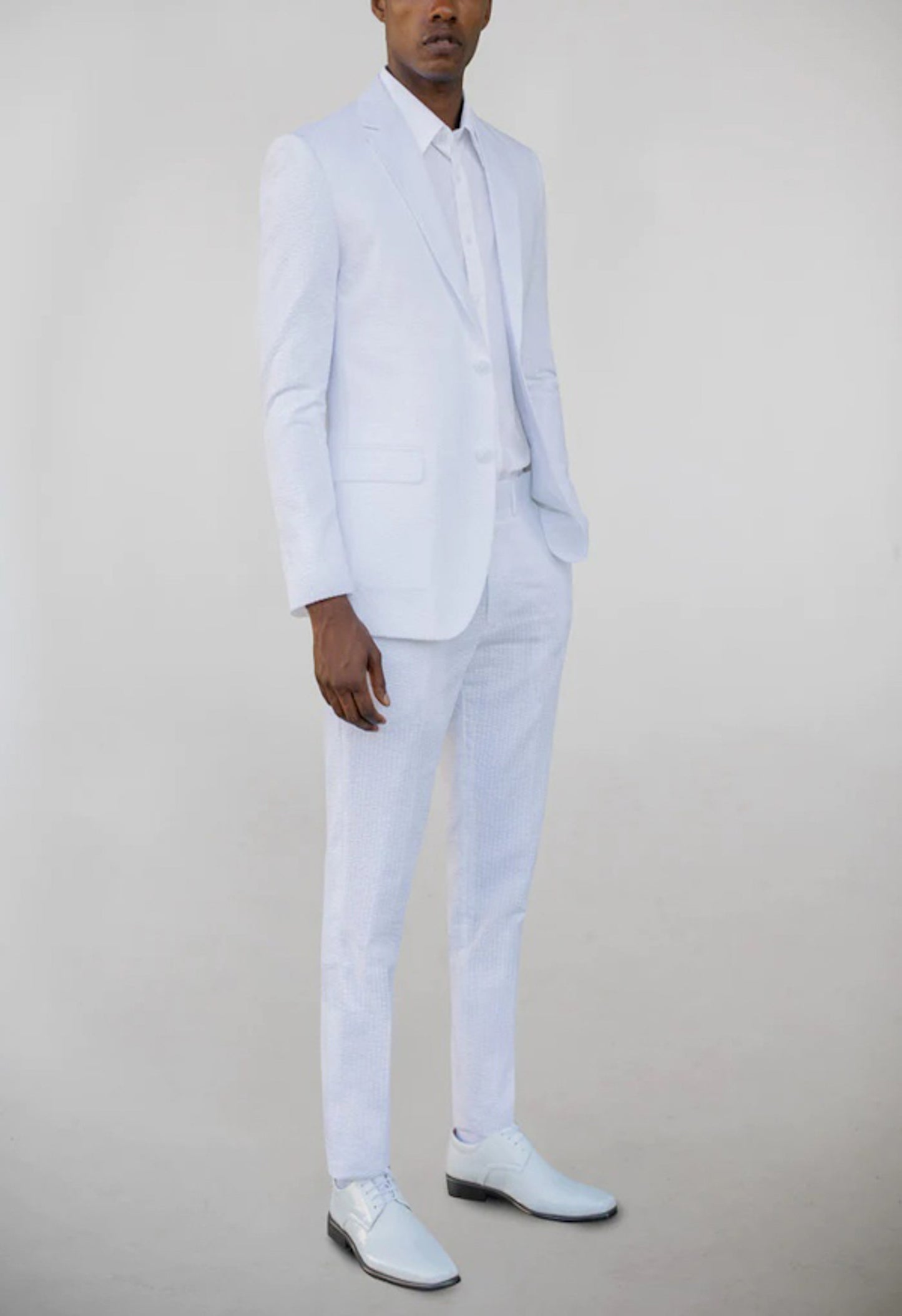 ST-5 Men's White Notched Lapel Suit Slim Fit (2 PCS)