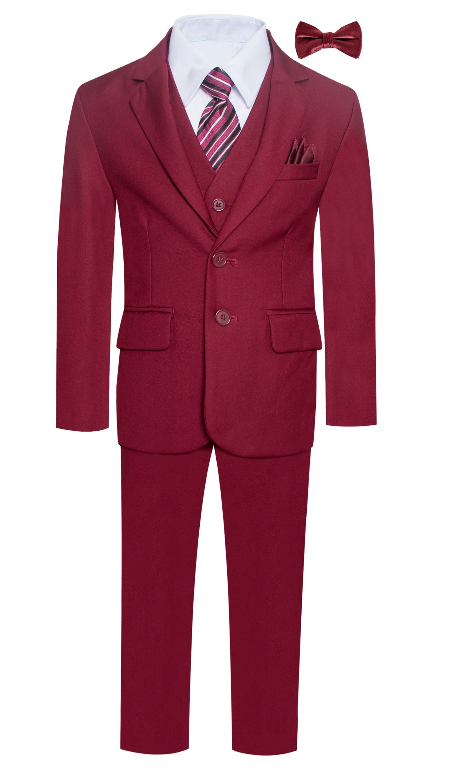ST-6 Boys formal Burgundy suit Slim Fit (7 pcs)