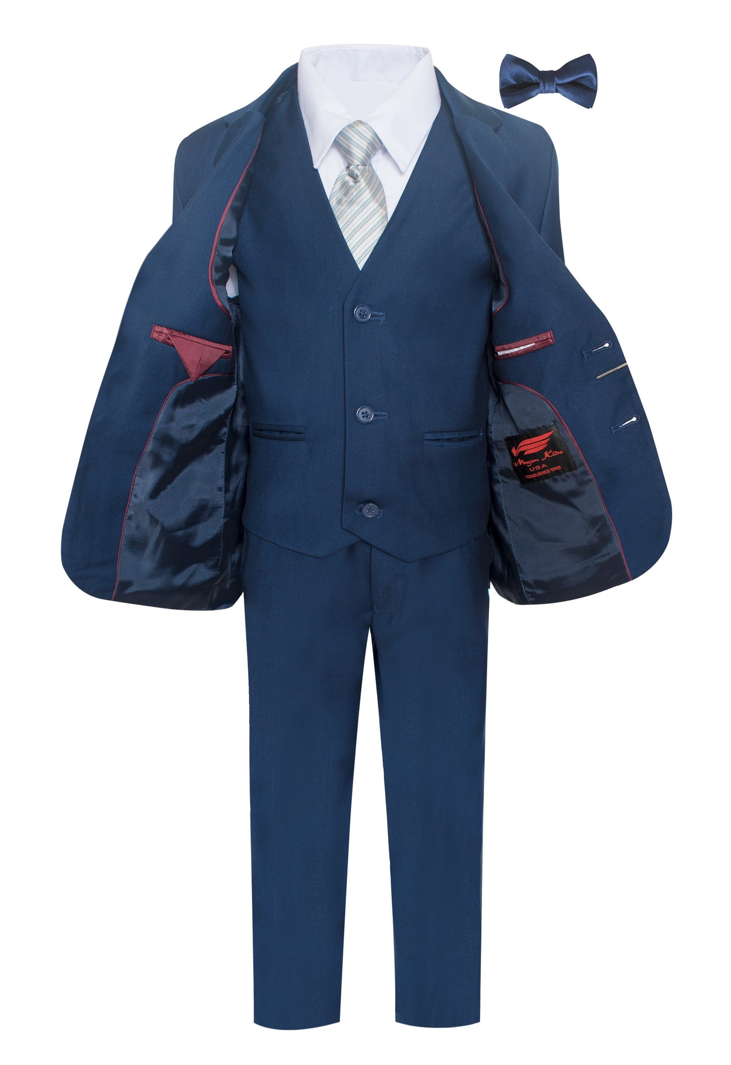 ST-8 Boys formal Light Navy SLIM FIT suit (7 pcs)