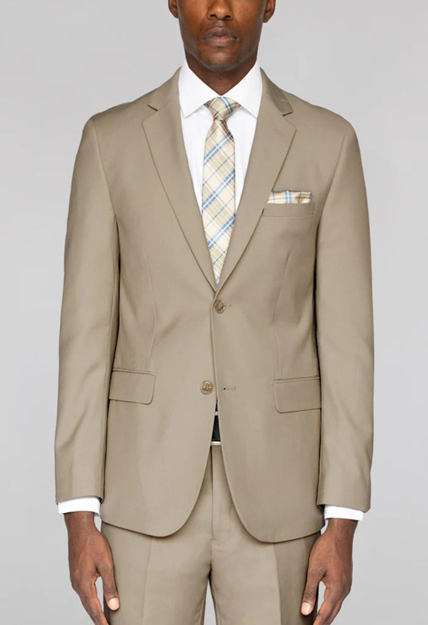 ST-9 Men's Beige Notched Lapel Suit Slim Fit (2 PCS)