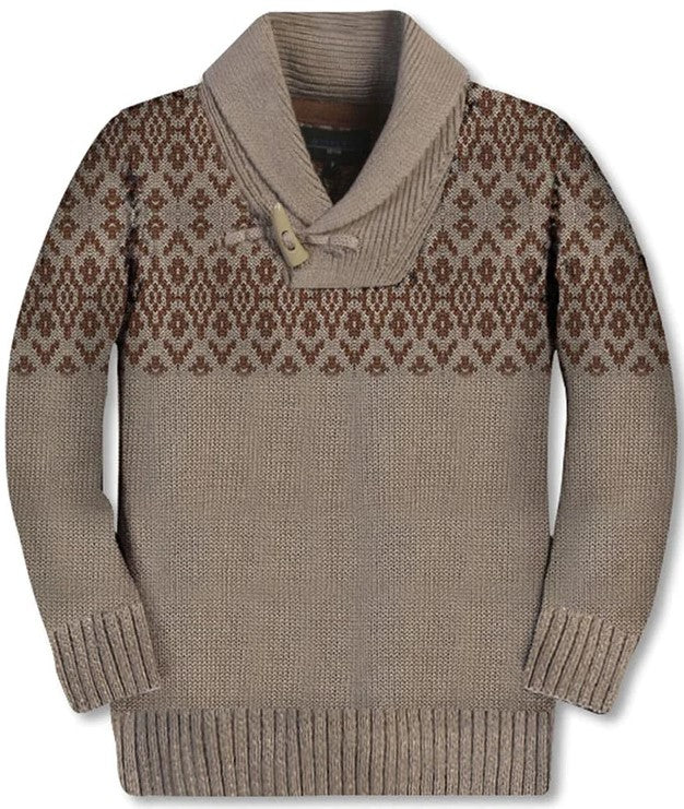 SW-893 CARDIGAN SHAWL COLLAR KNITTED SWEATER - 5 COLORS - SIZE 2-18