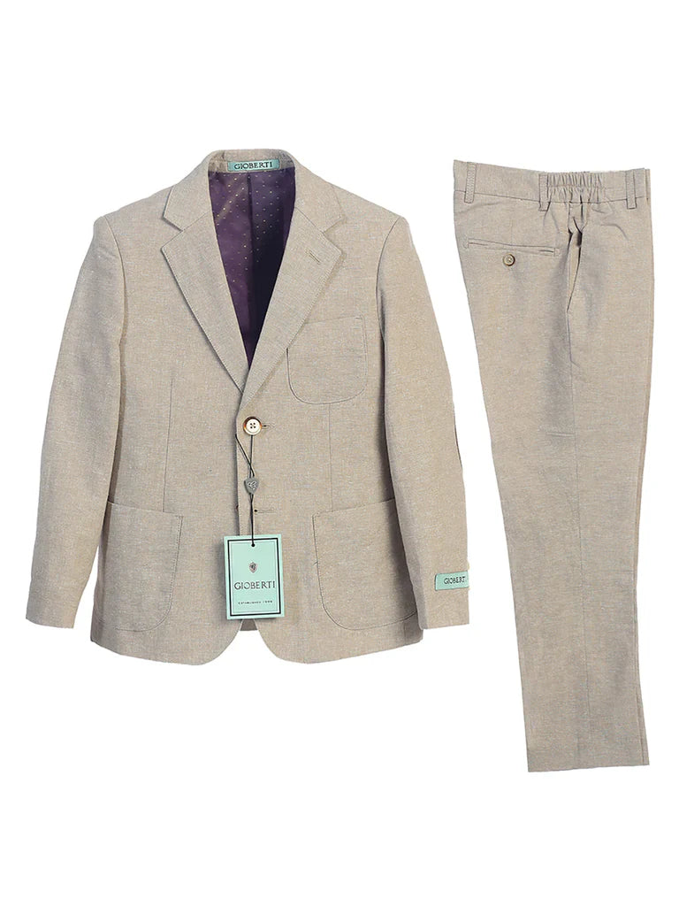 KID'S AND BOY'S 2 PC LINEN JACKET AND PANTS SUIT SET
