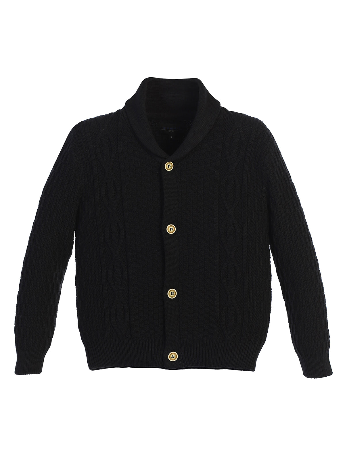 SW-2 CARDIGAN KNITTED SHAWL COLLAR SWEATER - 4 COLORS - SIZE 2-18