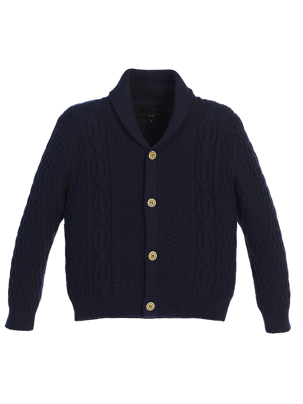 SW-2 CARDIGAN KNITTED SHAWL COLLAR SWEATER - 4 COLORS - SIZE 2-18