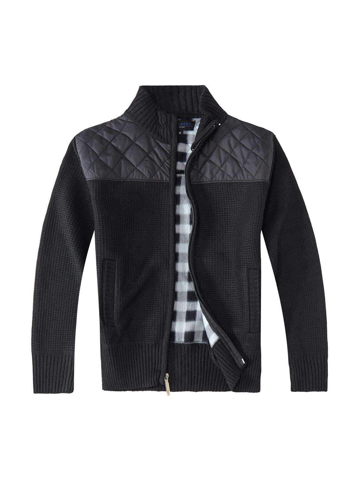 SW-810 KNITTED FULL ZIP CARDIGAN SWEATER - 6 COLORS - SIZE 4-18