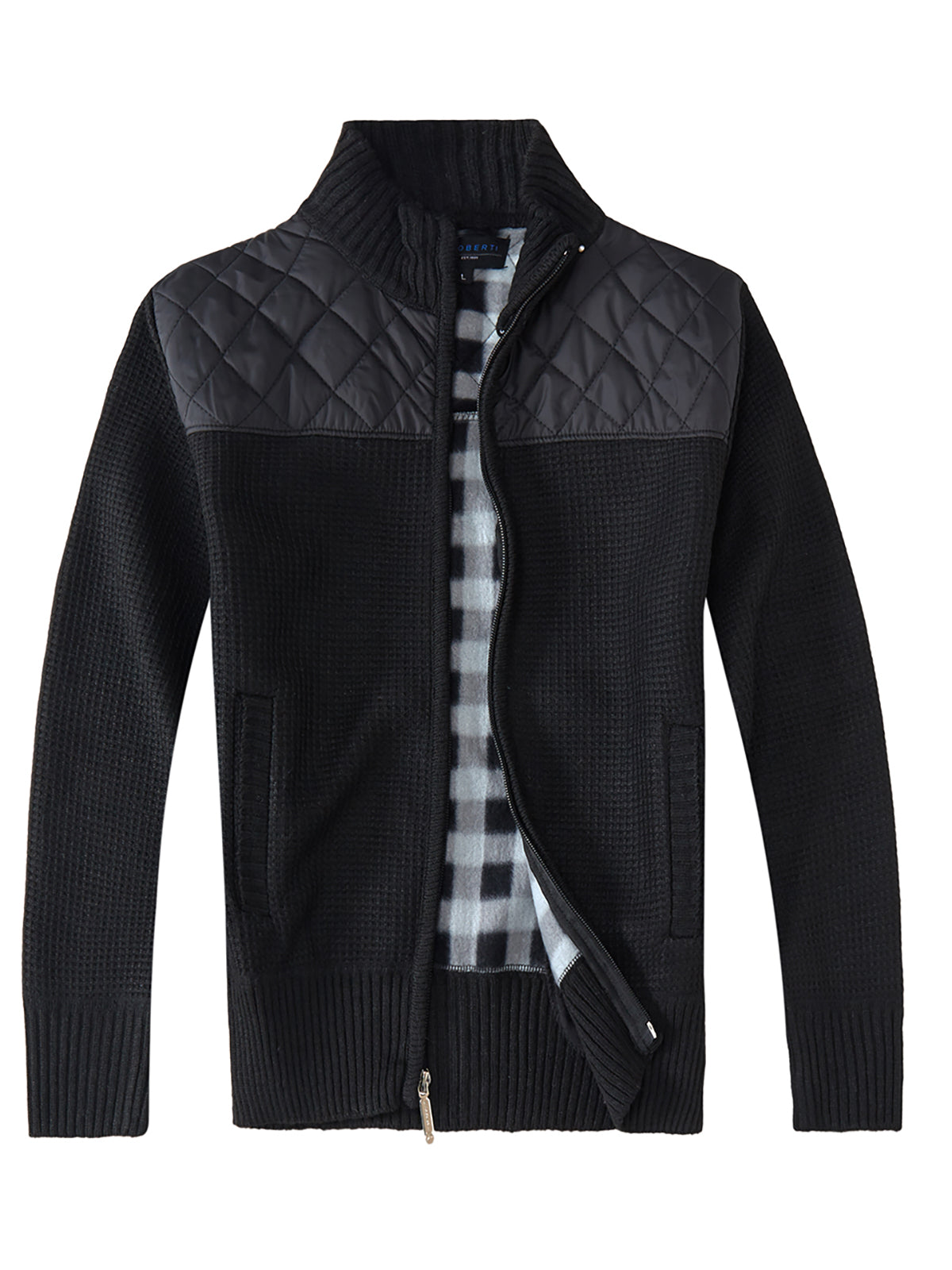 SW-910 MEN'S KNITTED FULL ZIP CARDIGAN SWEATER