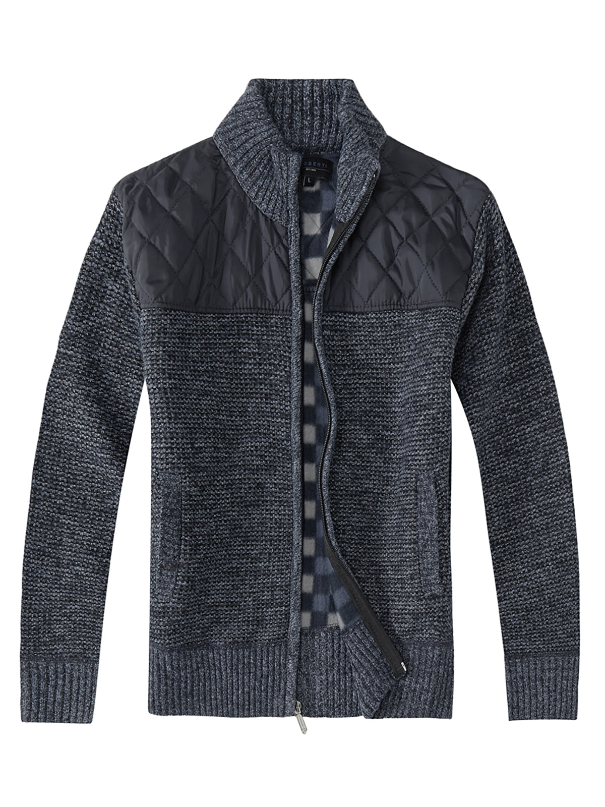 SW-910 MEN'S KNITTED FULL ZIP CARDIGAN SWEATER