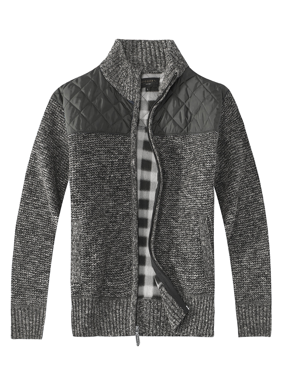 SW-910 MEN'S KNITTED FULL ZIP CARDIGAN SWEATER