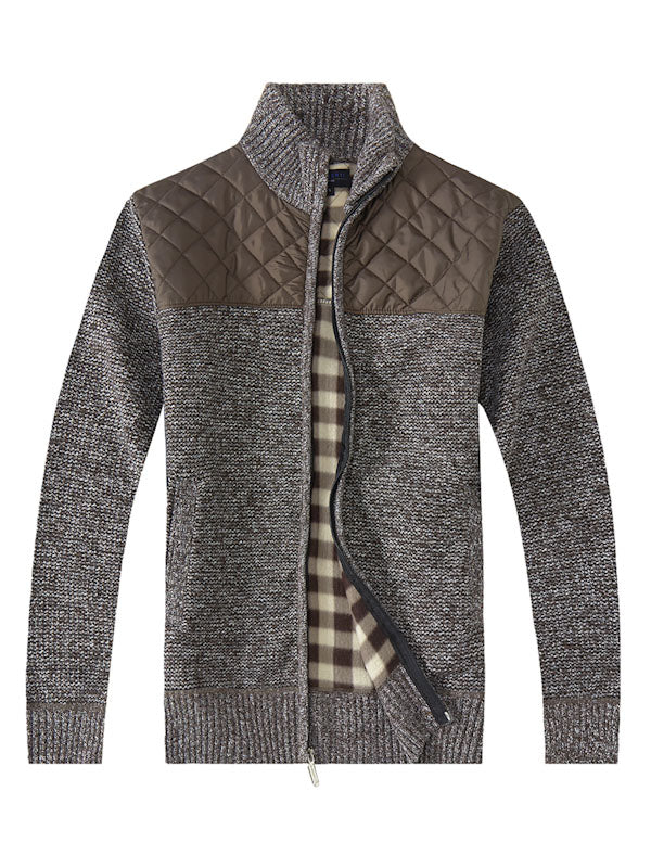 SW-910 MEN'S KNITTED FULL ZIP CARDIGAN SWEATER