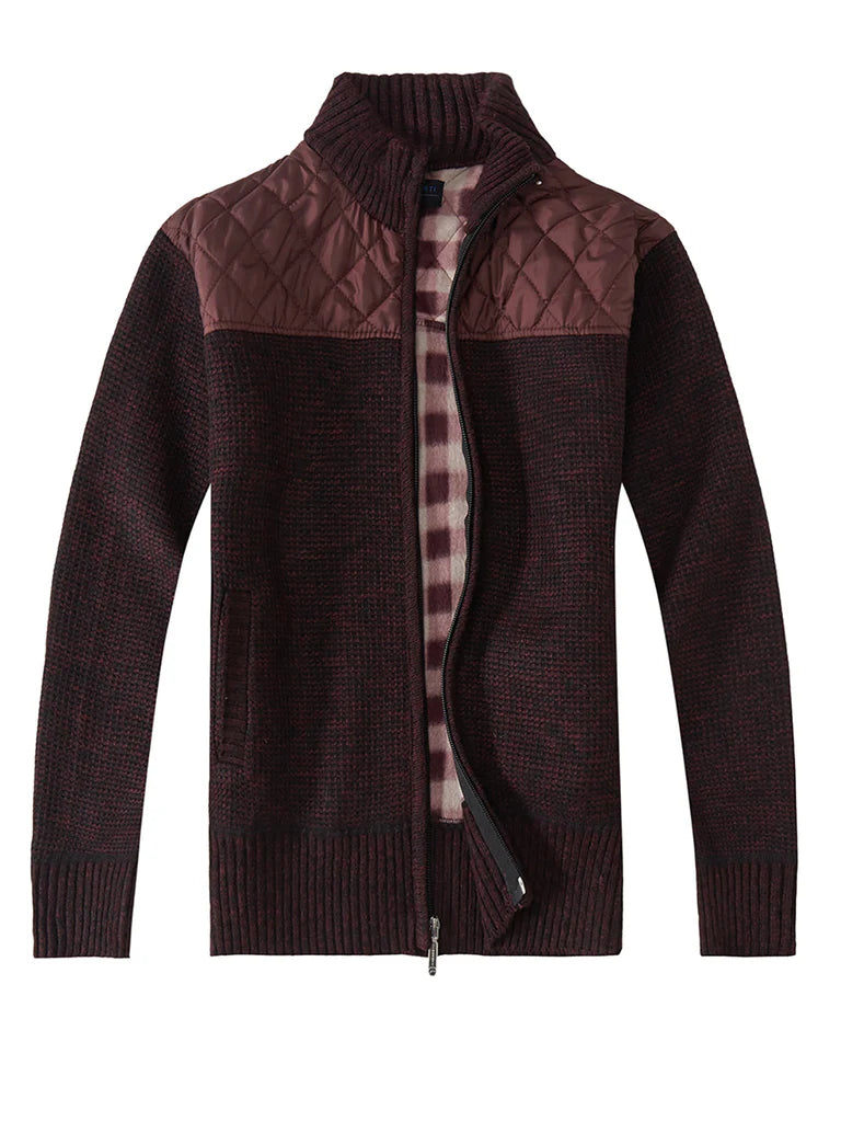 SW-910 MEN'S KNITTED FULL ZIP CARDIGAN SWEATER