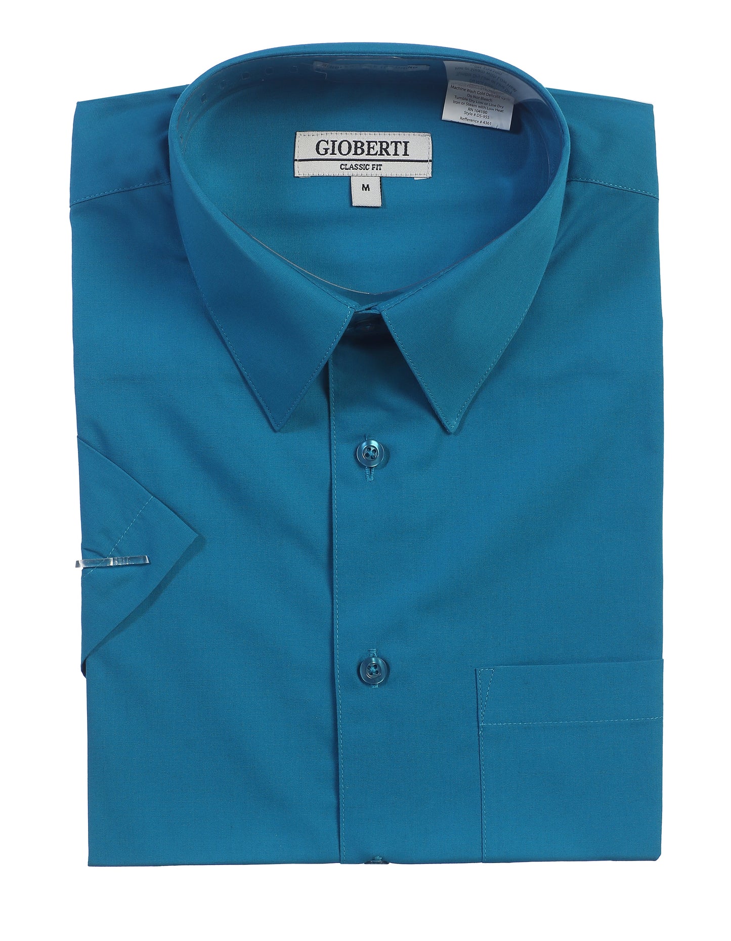 Men's Short Sleeve Solid Dress Shirt