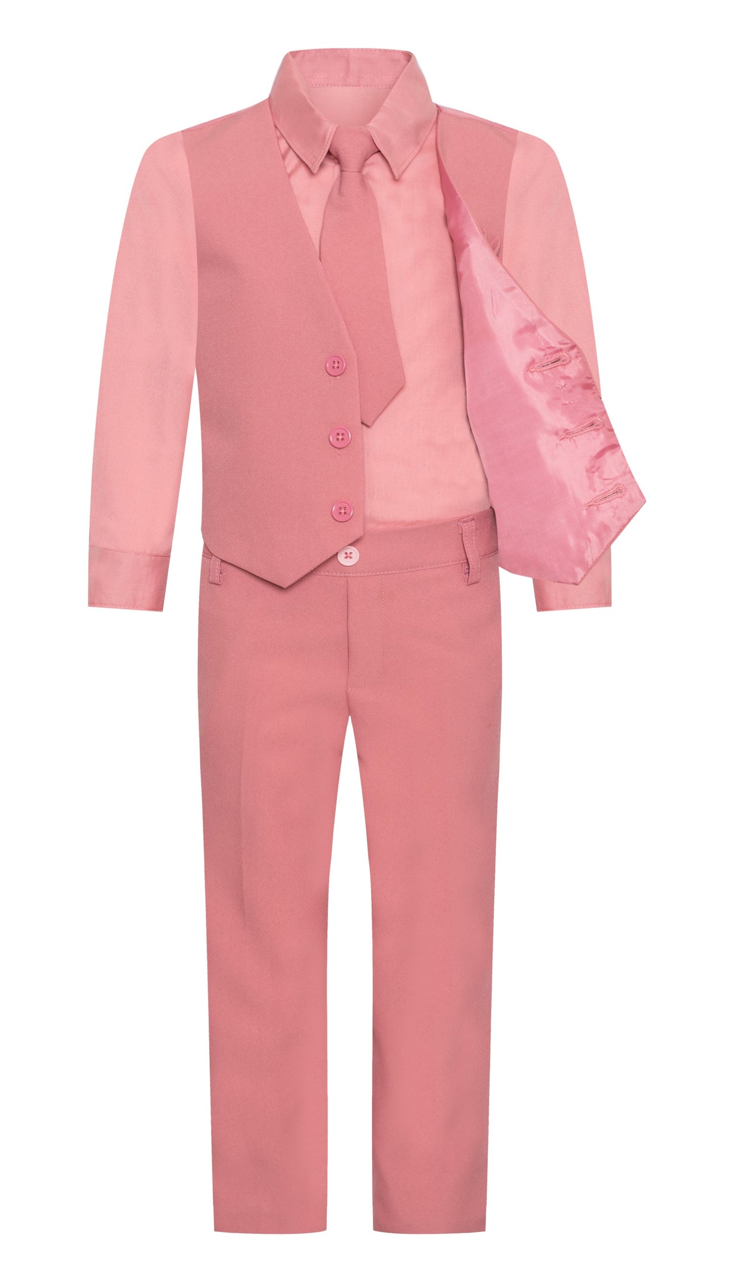 V99 BOYS FORMAL SOLID VEST SET IN 5 COLORS SIZE 6M-24M AND 2-14