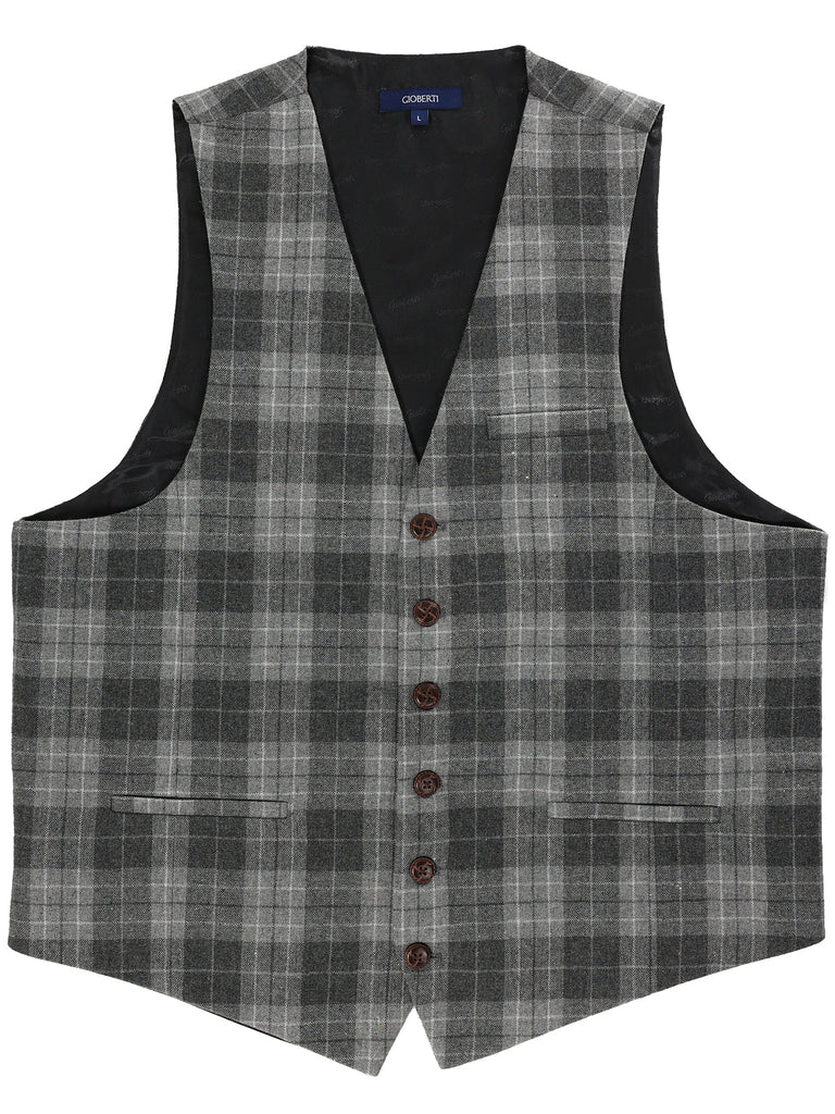 VS-951 Men's Graph/Plaid Tweed Vest