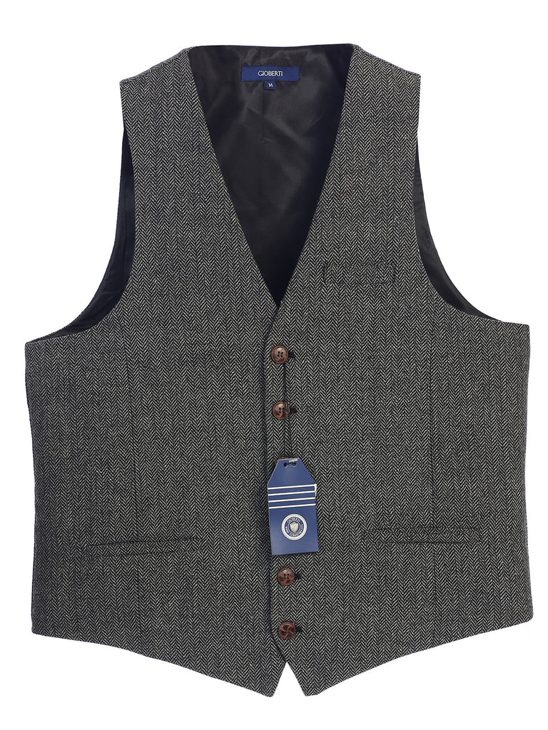 VS-951 Men's Herringbone/Barleycorn Tweed Vest