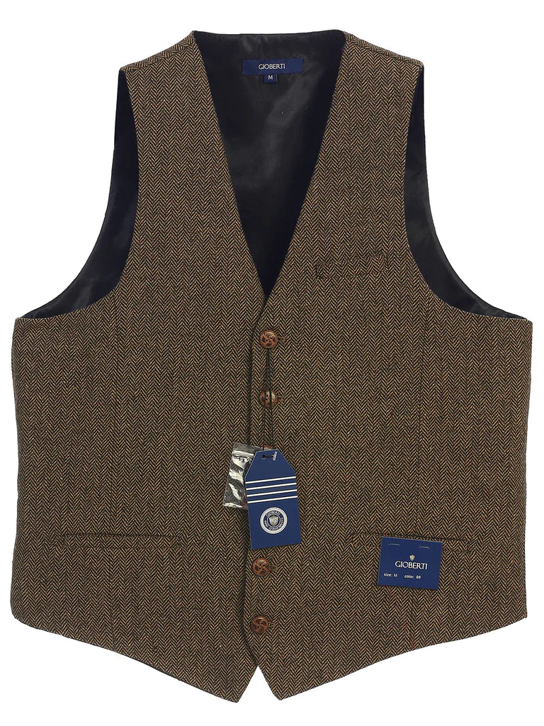 VS-951 Men's Herringbone/Barleycorn Tweed Vest