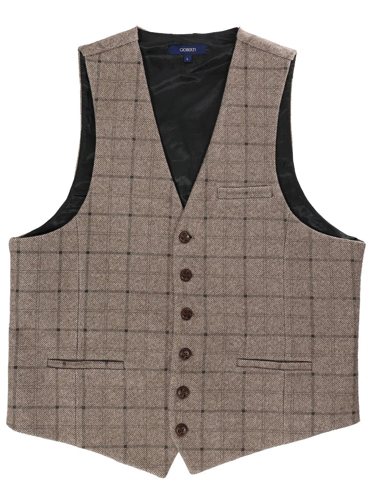 VS-951 Men's Graph/Plaid Tweed Vest