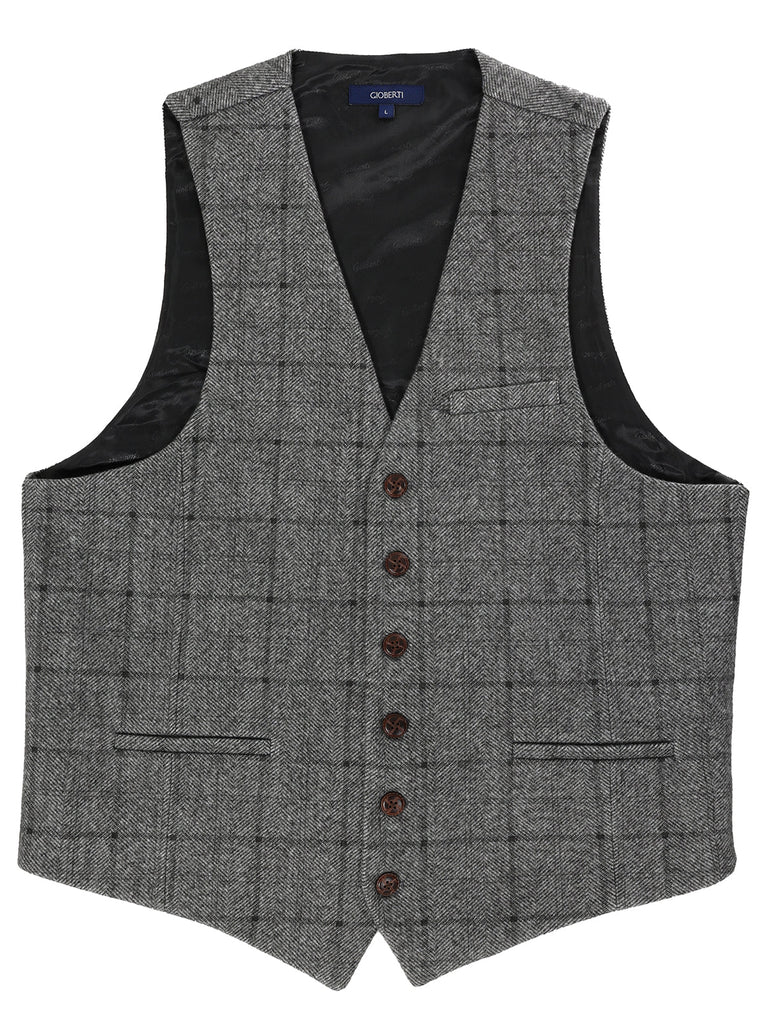 VS-951 Men's Graph/Plaid Tweed Vest