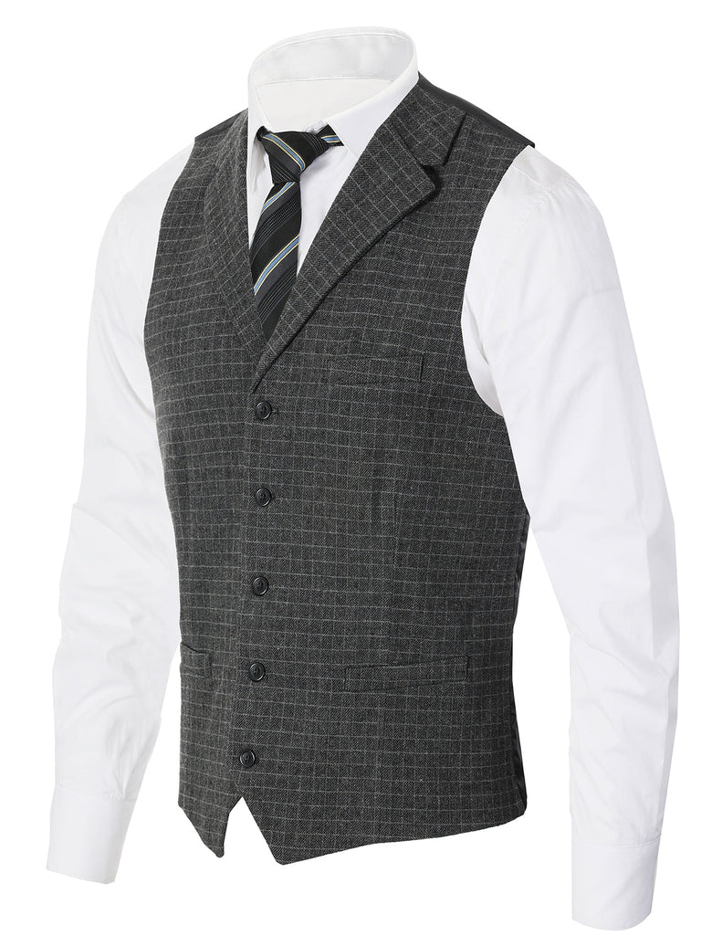 VS-952 MEN'S 5 BUTTON TAILORED COLLAR FORMAL SUIT VEST PART-A