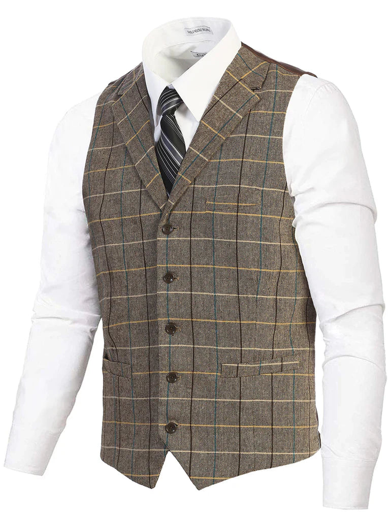 VS-952 MEN'S 5 BUTTON TAILORED COLLAR FORMAL SUIT VEST PART-A