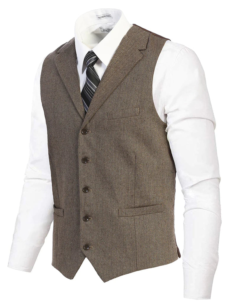 VS-952 MEN'S 5 BUTTON TAILORED COLLAR FORMAL SUIT VEST PART-A