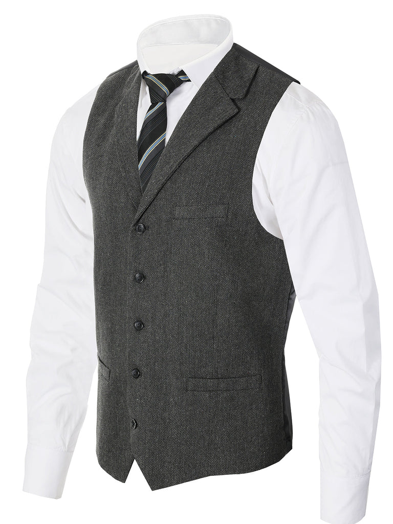VS-952 MEN'S 5 BUTTON TAILORED COLLAR FORMAL SUIT VEST PART-A