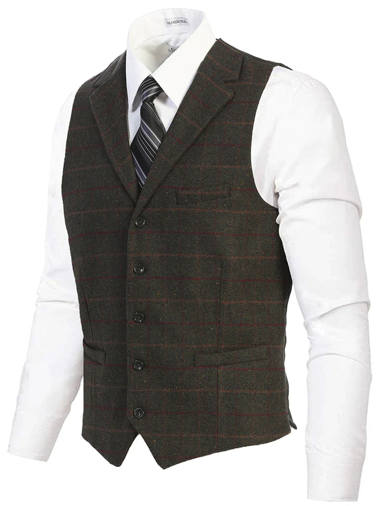 VS-952 MEN'S 5 BUTTON TAILORED COLLAR FORMAL SUIT VEST PART-A