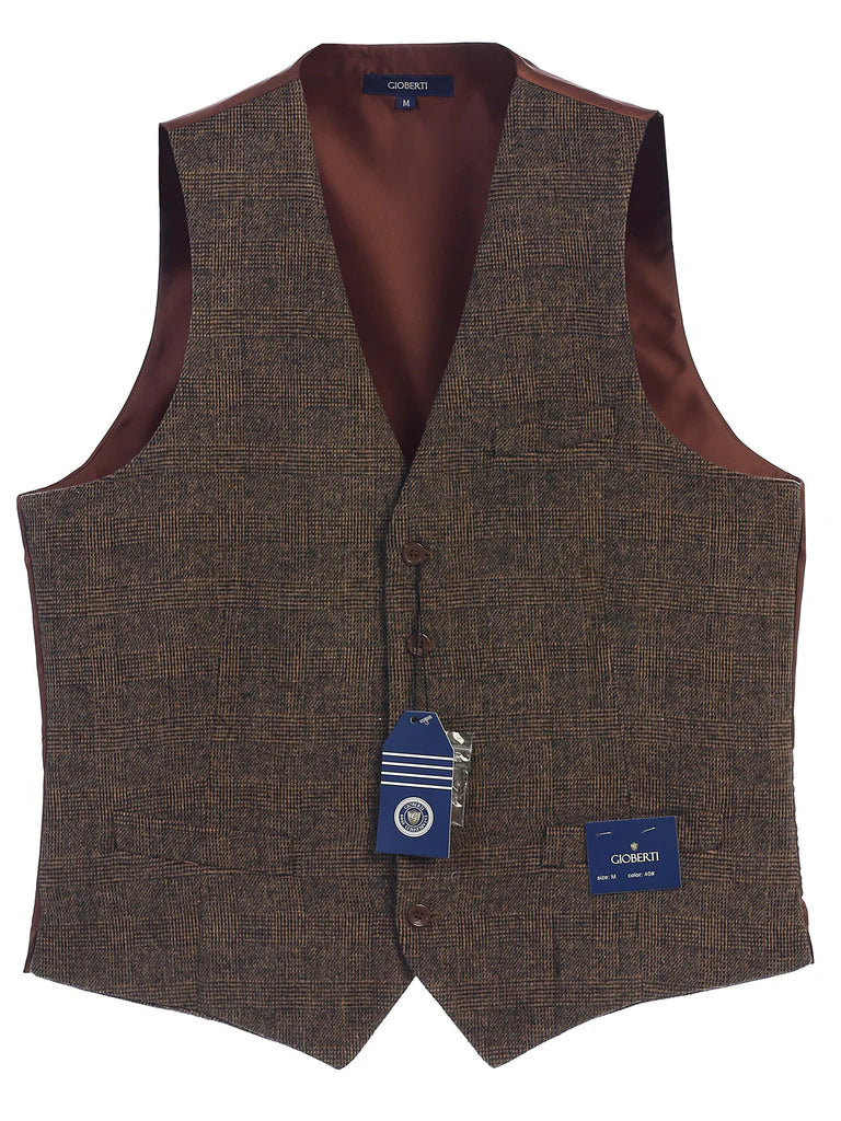 VS-953 Men's 5 Button Formal Tweed Suit Vest-PART-B
