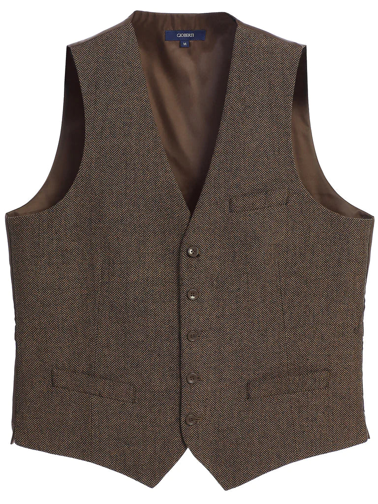 VS-953 Men's 5 Button Formal Tweed Suit Vest-PART-A