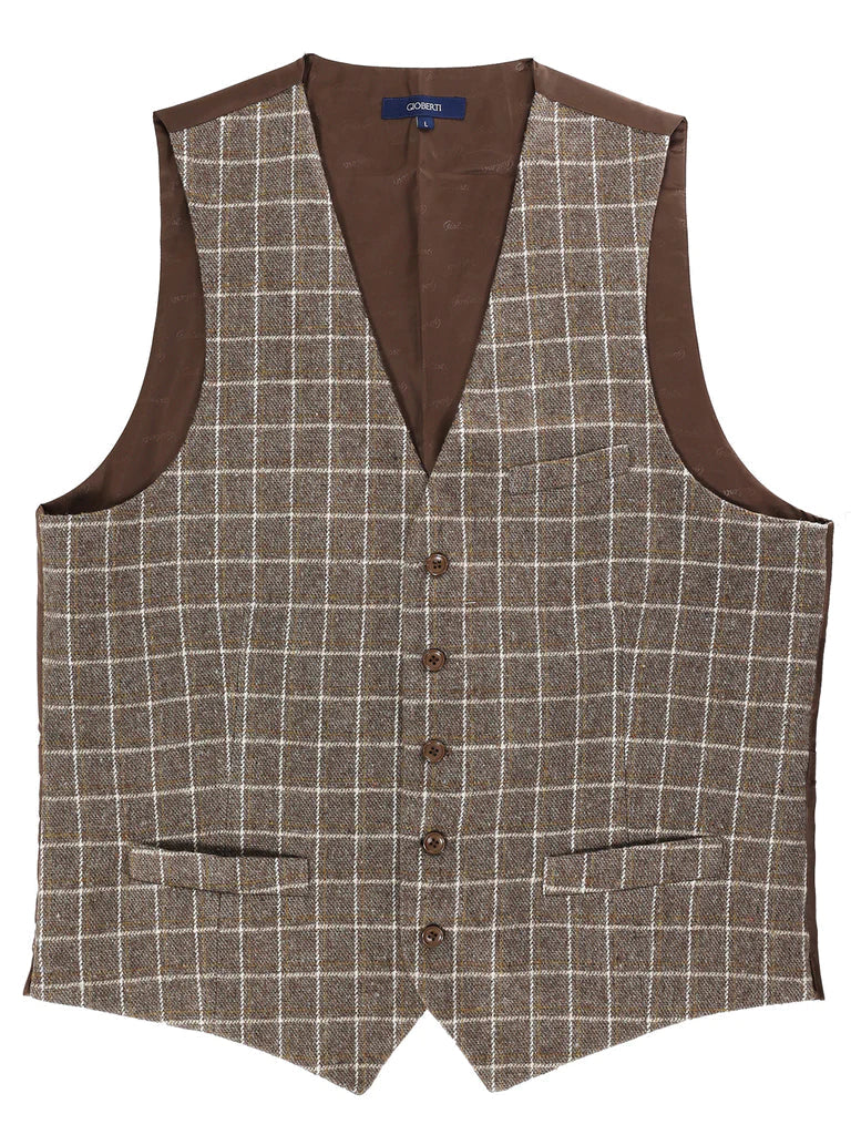 VS-953 Men's 5 Button Formal Tweed Suit Vest-PART-B