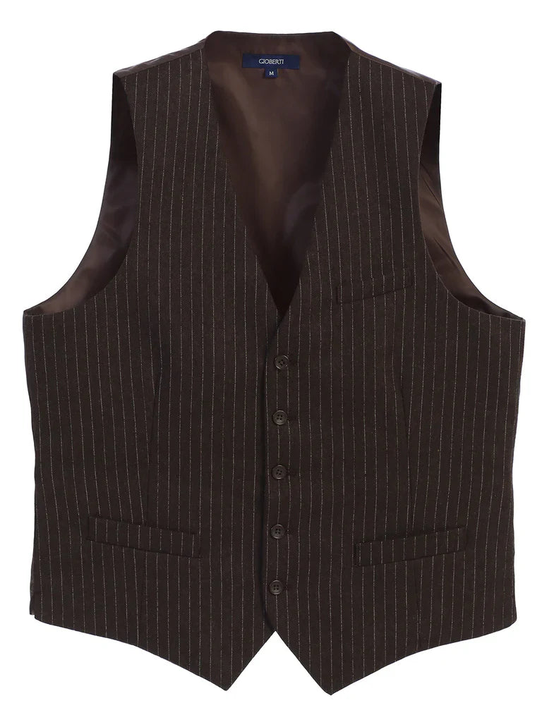 VS-954 MEN'S 5N BUTTON FORMAL STRIPE SUIT VEST