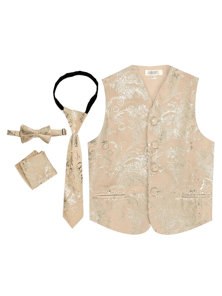 VSK-26P BOYS FORMAL VEST METALLIC IN 12 COLORS SIZE 8-18