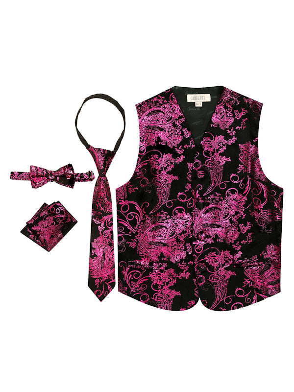 VSK-26P BOYS FORMAL VEST METALLIC IN 12 COLORS SIZE 8-18
