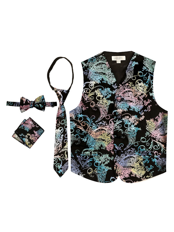 VSK-26P BOYS FORMAL VEST METALLIC IN 12 COLORS SIZE 8-18